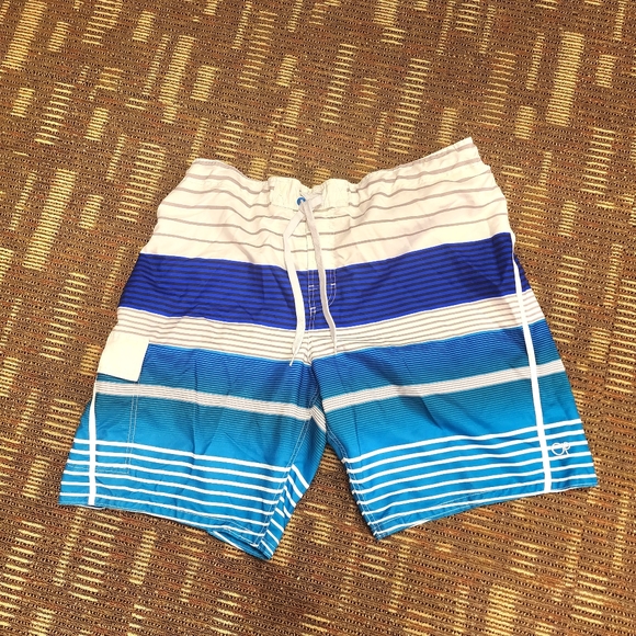 OP Men's Blue White Striped Swim/Board Trunks Size 2XL - Picture 4 of 11